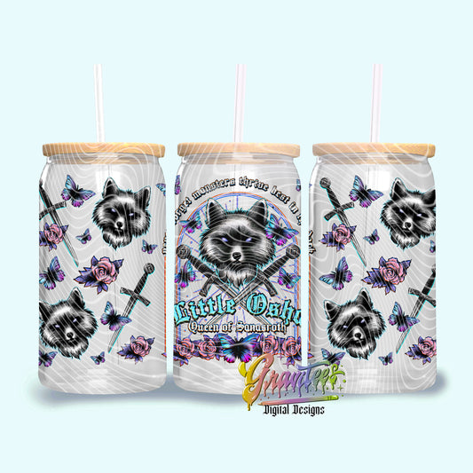 Butterfly Wolf Book Design 16oz Tumbler Template Design PNG,  for UVDTF or Sublimation Printing PNG Only