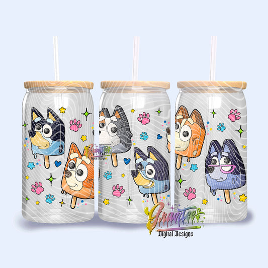 Ice Cream Dog Family   Libbey Design Png, Ice Cream Dog Family   Clipart, Trendy Cartoon Clipart, Clipart for DTF or Shirt Printing, PNG Only!