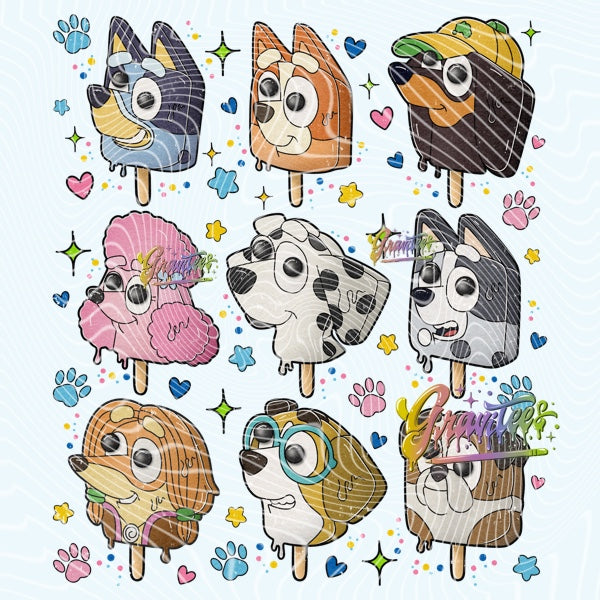 Ice Cream Dog Friends Design Png, Ice Cream Dog Friends Clipart for DTF or Shirt Printing, PNG Only!