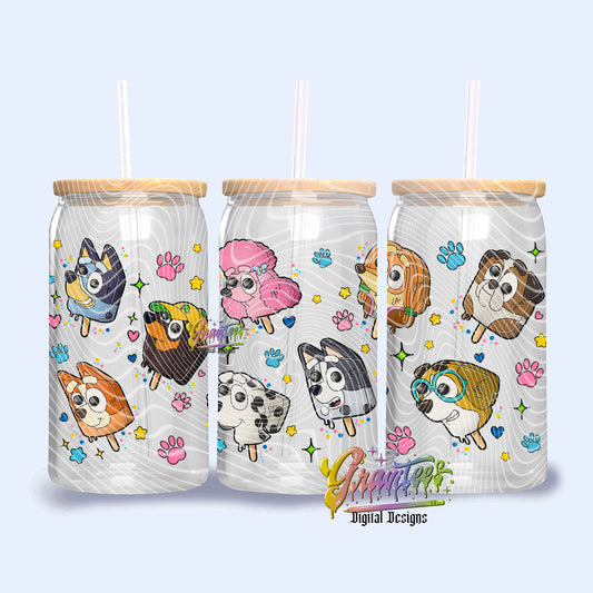 Ice Cream Dog Friends Seamless Design Png, Ice Cream Dog Friends Clipart for UVDTF or Sublimation Printing, PNG Only!