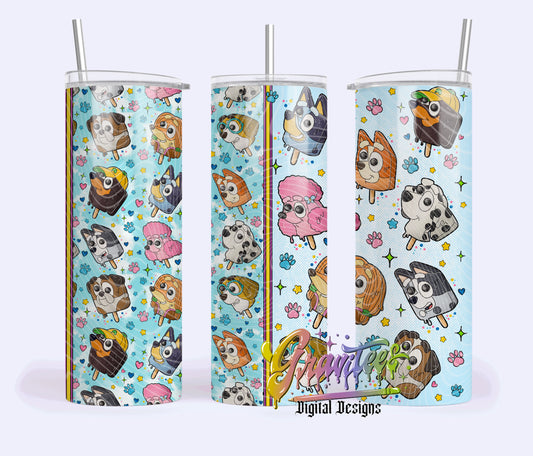 Ice Cream Dog Friends Skinny Template Design Png, Ice Cream Dog Friends Clipart for UVDTF or Sublimation Printing, PNG Only!