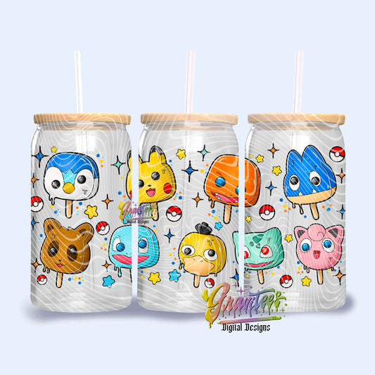 Digital Animals Ice Cream Libbey Design Png, Gamer Ice Cream Libbey Clipart for UVDTF or Sublimation Printing, PNG Only!