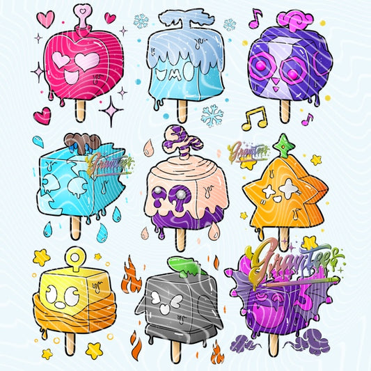 Gamer Fruit Ice Cream Design Png, Gamer Clipart, Gamer Clipart for DTF or Shirt Printing, PNG Only!
