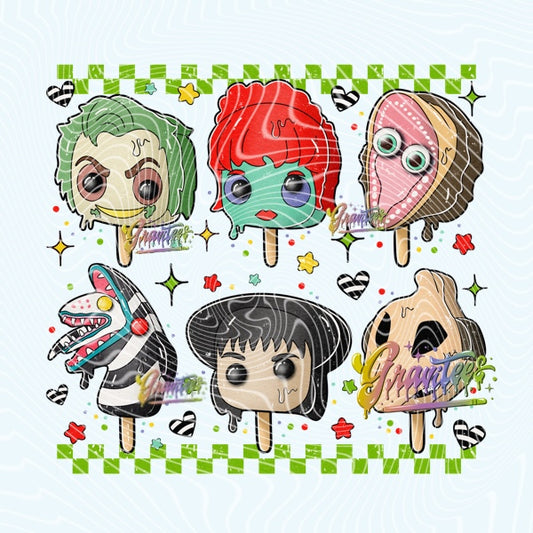 Scary CHECKER ICE CREAM Design Png,  ICE CREAM Clipart for DTF or Shirt Printing, PNG Only!