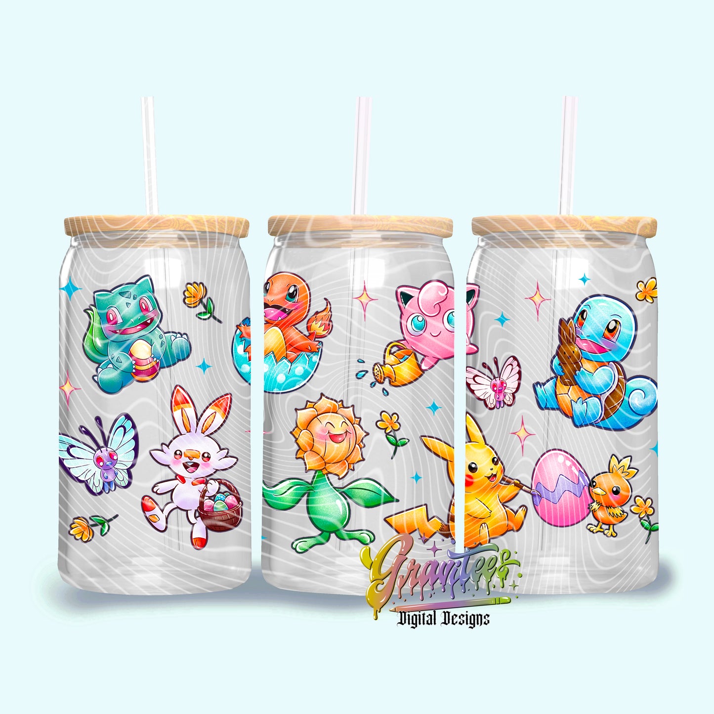 EASTER Animal Cuties Design 16oz Tumbler Template Design PNG, for UVDTF or Sublimation Printing PNG Only