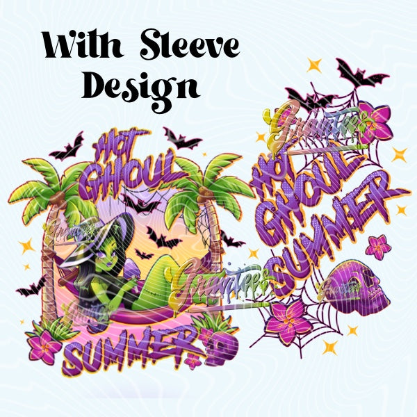 Hot Ghoul Summer with Sleeve Design Png for DTF or Shirt Printing, PNG Only!