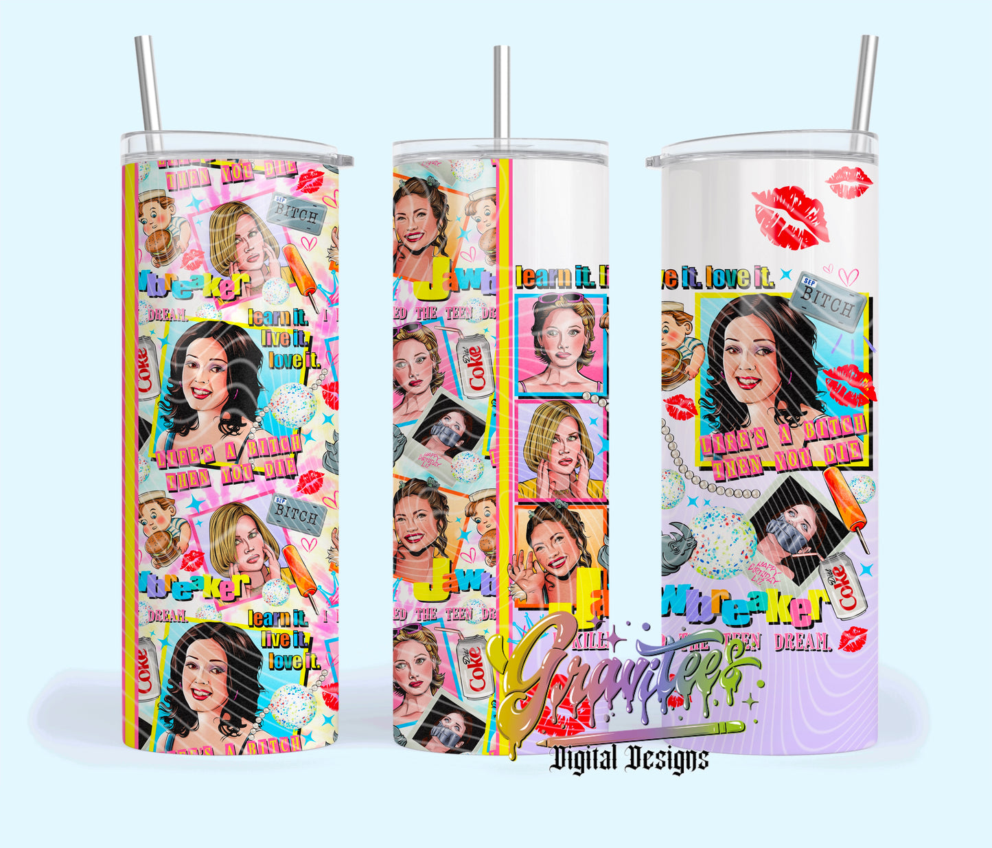 Teen Dream Design 20oz Tumbler Template Design PNG,  for UVDTF or Sublimation Printing PNG Only!!