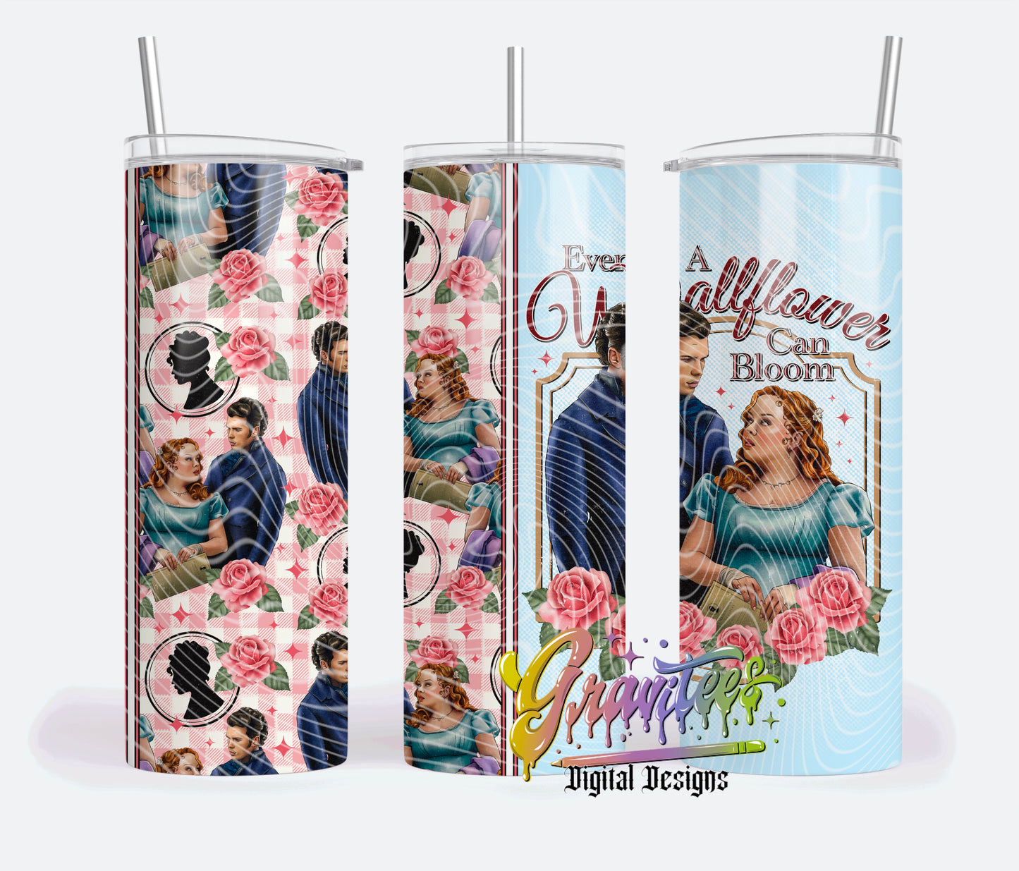 Even A Wallflower Can Bloom Skinny Tumbler Template Design Png Clipart, TV Show Clipart for UVDTF or Sublimation Printing, PNG Only!