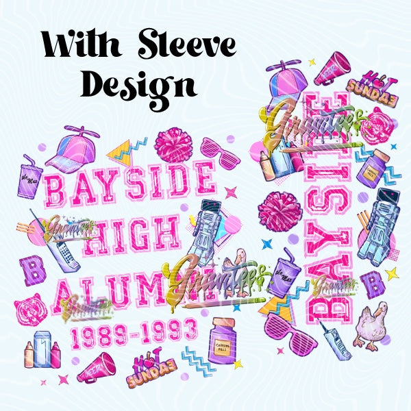 90’s High School Design with Sleeve  Png for DTF or Shirt Printing, PNG Only!