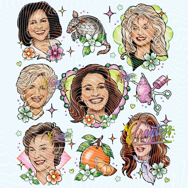 Magnolias Tattoo Flash Png Clipart, Movie Clipart for DTF or Shirt Printing, PNG Only!