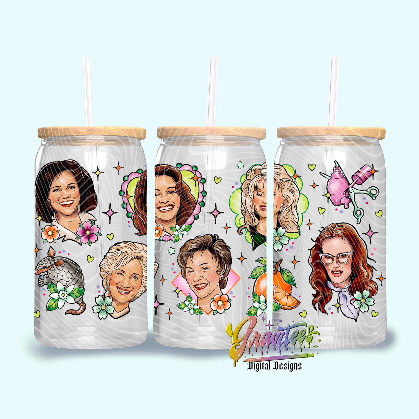 Magnolias Tattoo Flash Libbey Design Png, Movie Tattoo Flash Clipart for UVDTF or Sublimation Printing, PNG Only!