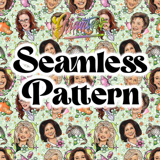 Magnolias Tattoo Flash Seamless Pattern Png Clipart, Movie Clipart for DTF or Shirt Printing, PNG Only!