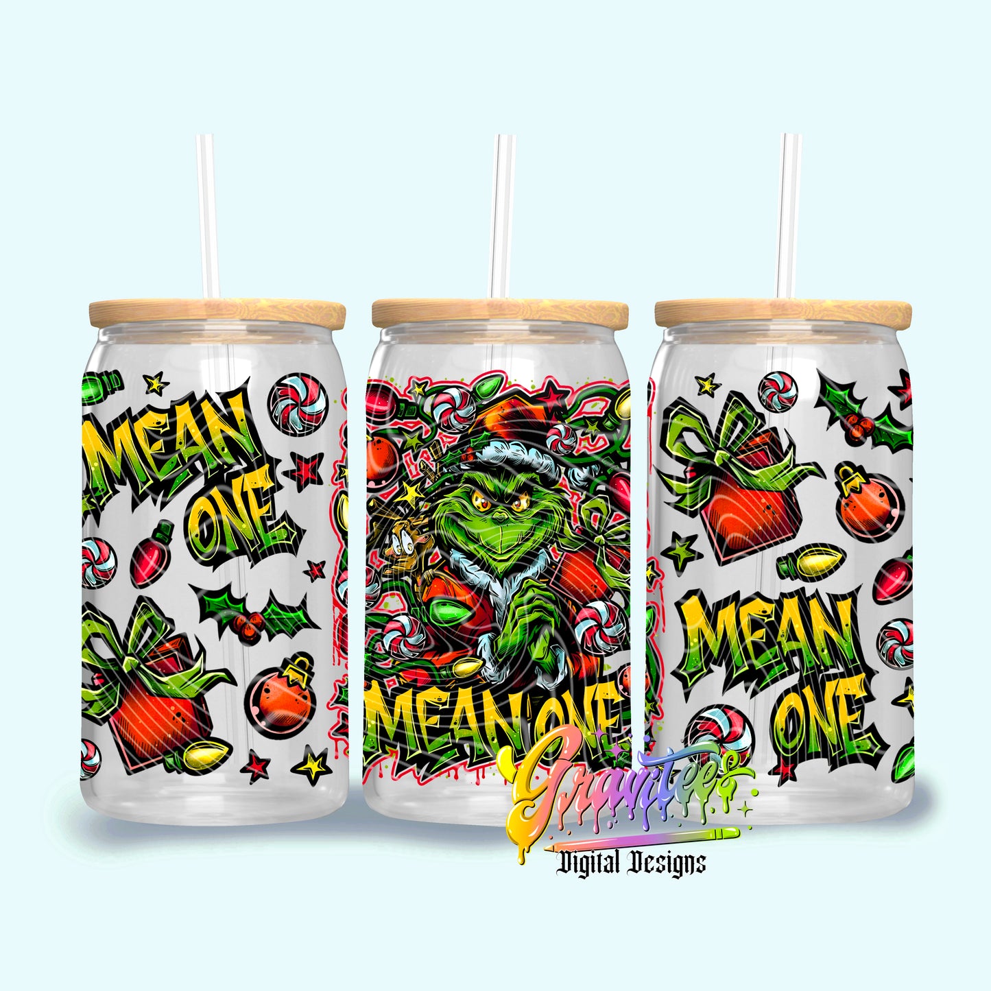 MEAN ONE 16oz Tumbler Template Design PNG, for UVDTF or Sublimation Printing PNG Only!!
