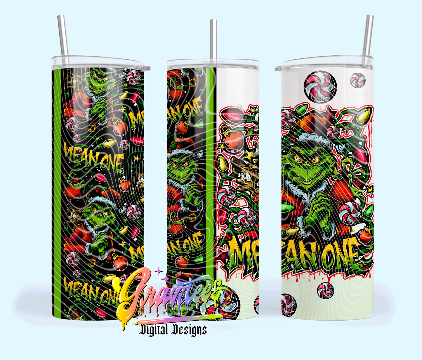 MEAN ONE 20oz Tumbler Template Design PNG, for UVDTF or Sublimation Printing PNG Only!!