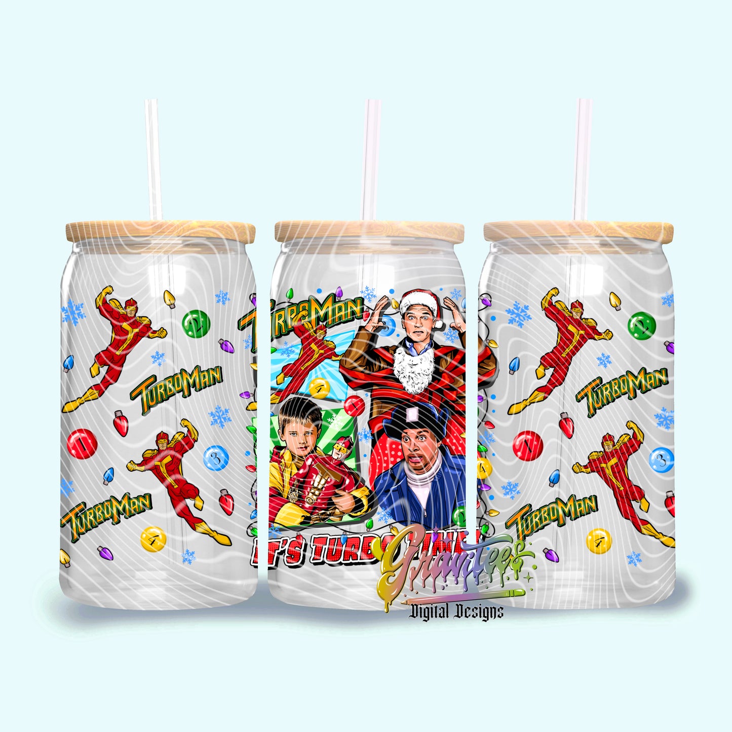 TURBO TIME 16oz Tumbler Template Design PNG, Fall Design for UVDTF or Sublimation Printing PNG Only! (Copy)