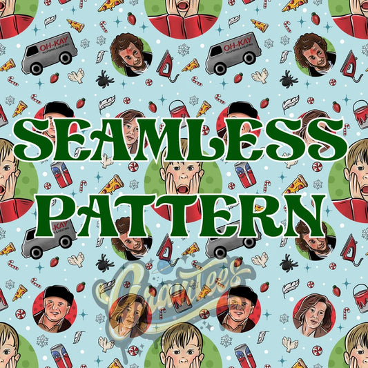 Home Alone Seamless Pattern, Christmas Seamless Pattern for Fabric Printing, Tumblers Etc PNG Only!