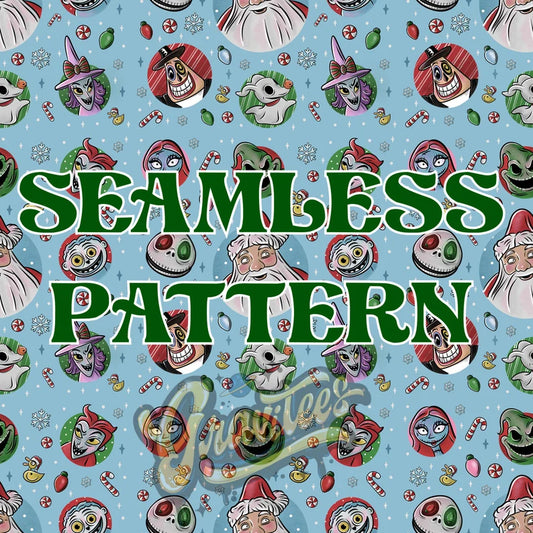 Nightmare Seamless Pattern, Christmas Seamless Pattern for Fabric Printing, Tumblers Etc PNG Only!
