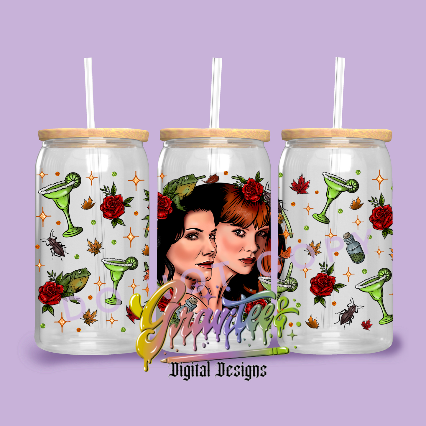 Owen Sisters Template Design for 16oz. Libbey Glass Cup PNG ONLY!!