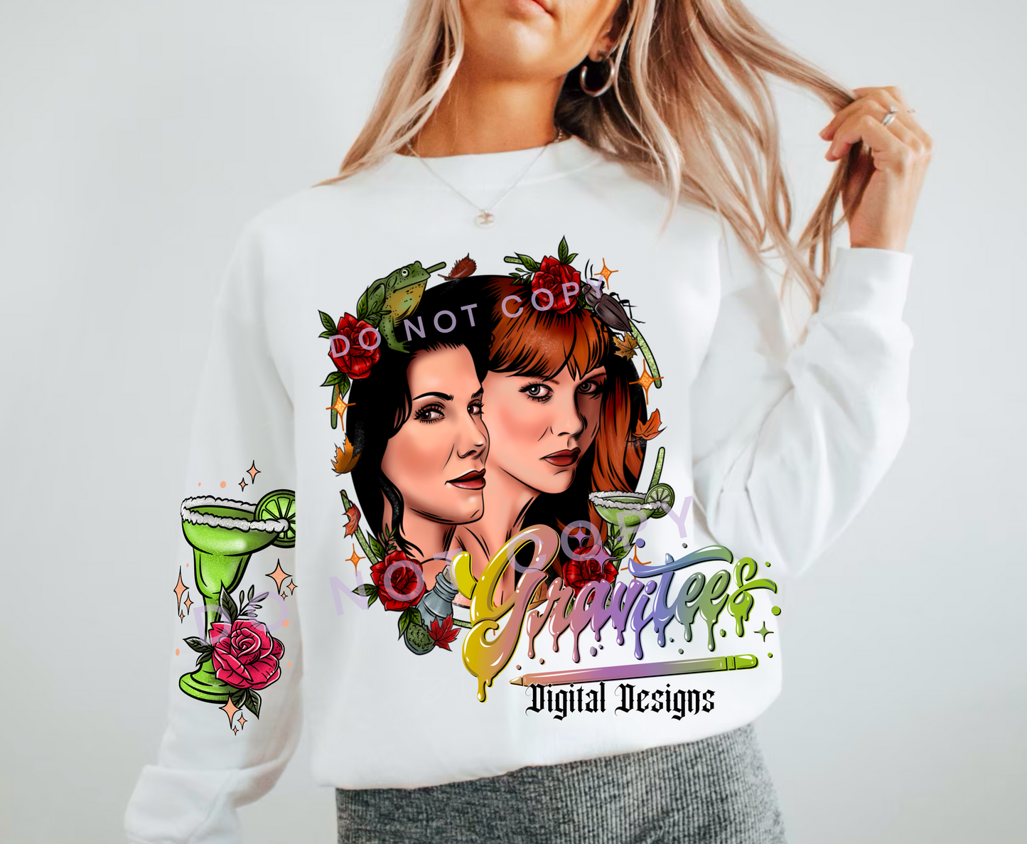 Midnight Margaritas PNG Sleeve Design, Practical Magic Sleeve Clipart PNG Only!