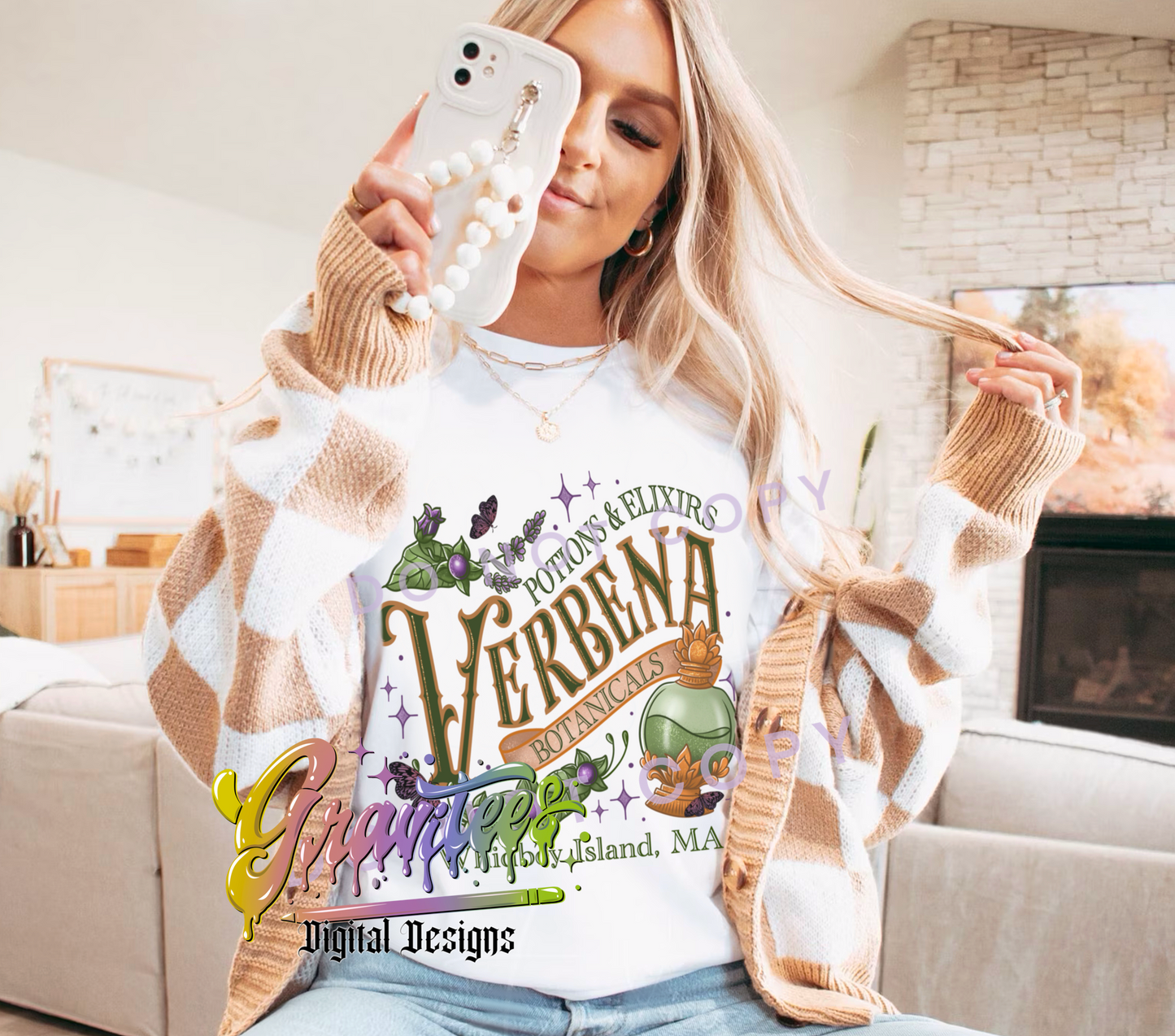 Verbena Botanicals PNG Design, Practical Magic Clipart, Fall Clipart, Witch Clipart for DTF or Shirt Printing, PNG Only!