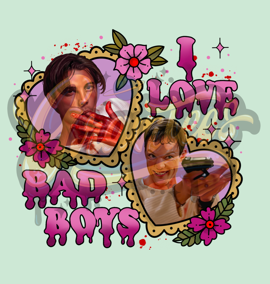 I Love Bad Boys Clipart, What's Your Favorite Scary Movie PNG, Horror Clipart, Scream Clipart for DTF or Shirt Printing, PNG Only!