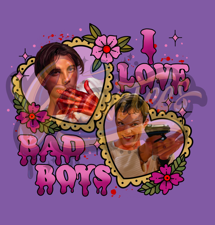 I Love Bad Boys Clipart, What's Your Favorite Scary Movie PNG, Horror Clipart, Scream Clipart for DTF or Shirt Printing, PNG Only!