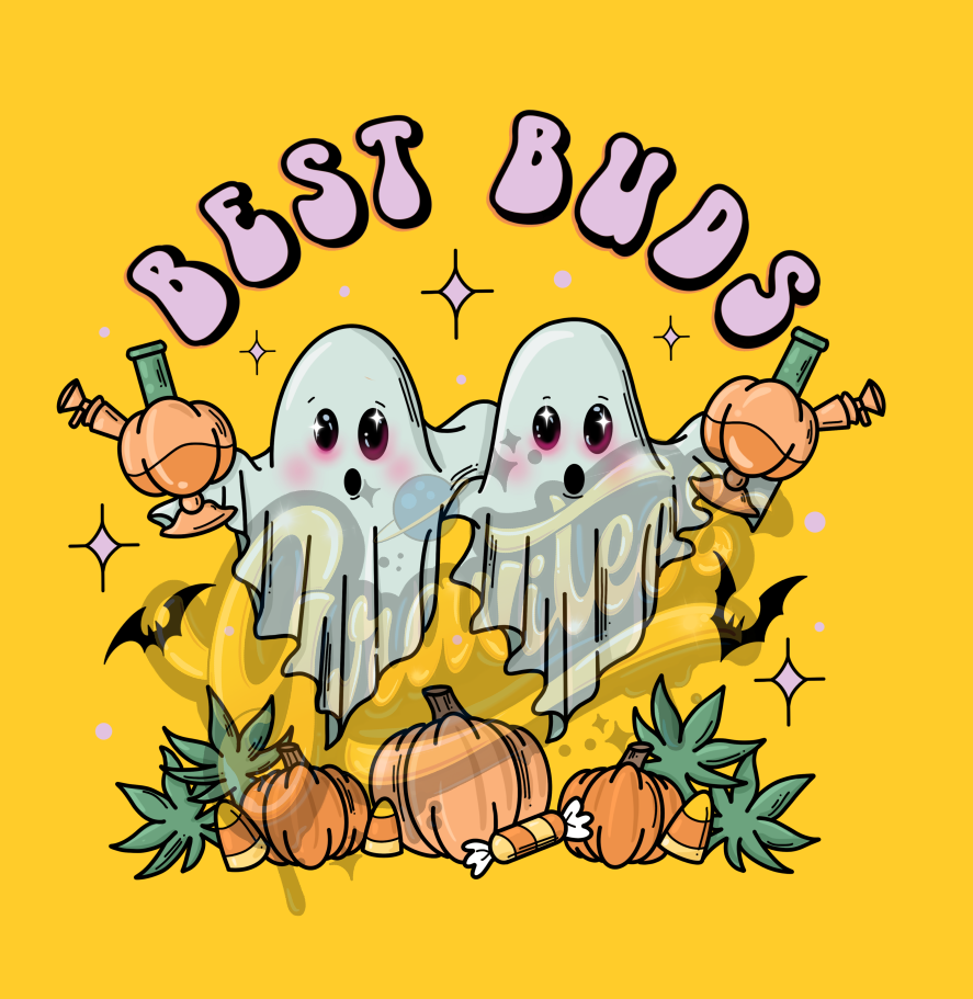 Best Buds PNG, Ghost Clipart, Weed Clipart, Pot Clipart, Halloween Weed Clipart for DTF or Shirt Printing, PNG Only!