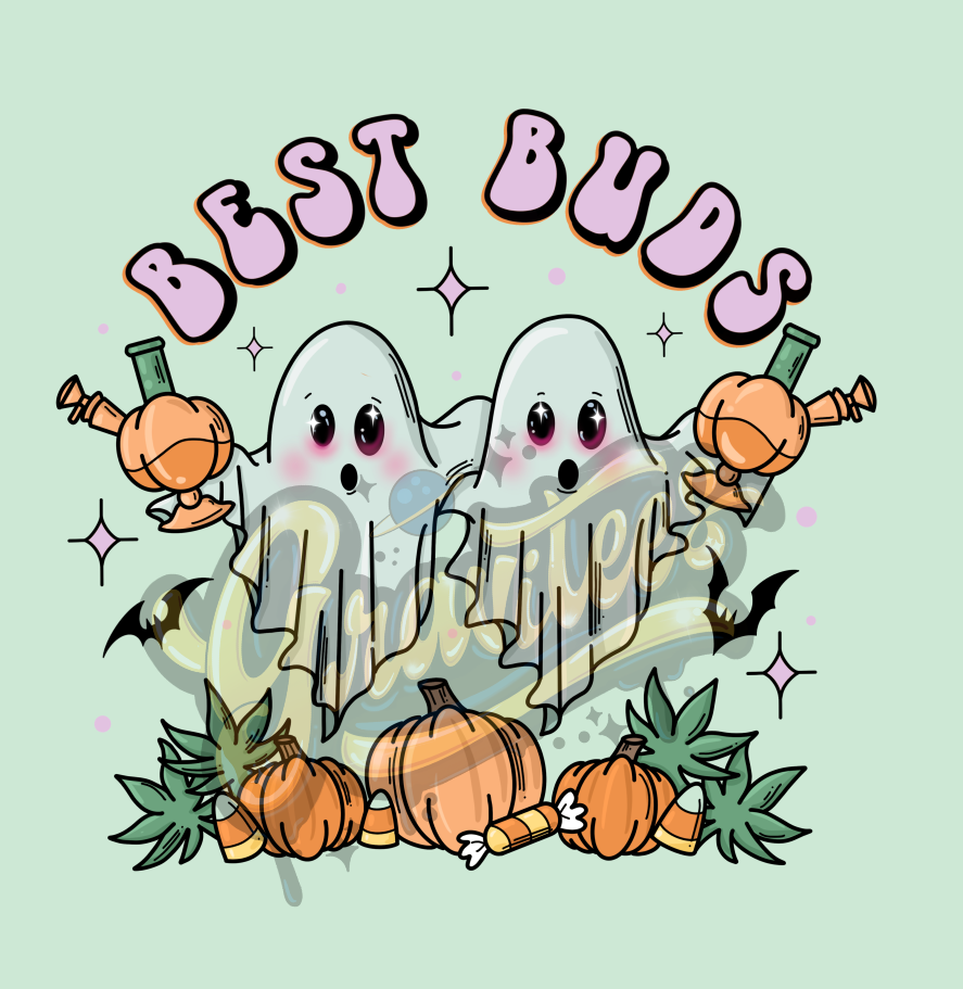 Best Buds PNG, Ghost Clipart, Weed Clipart, Pot Clipart, Halloween Weed Clipart for DTF or Shirt Printing, PNG Only!