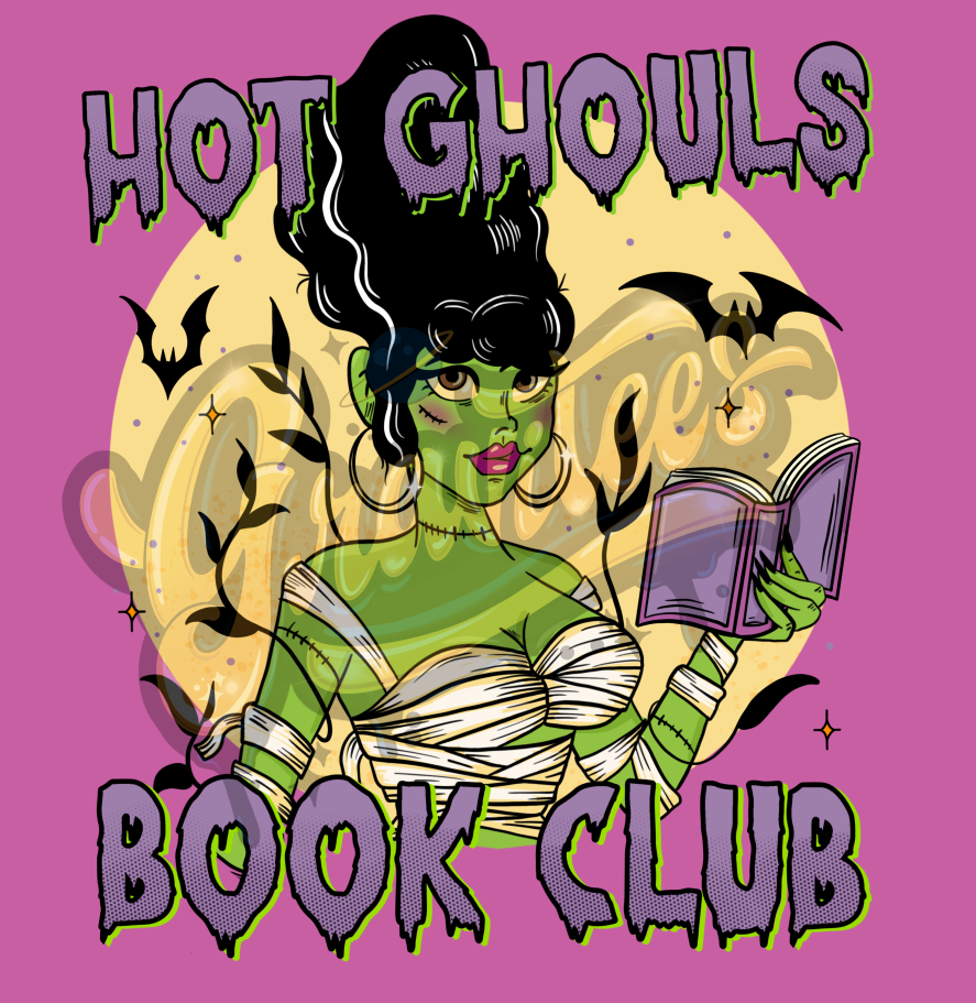 Hot Ghoul Book Club PNG, Book Clipart, Book Club Clipart, Hot Ghoul Clipart for DTF or Shirt Printing, PNG Only!
