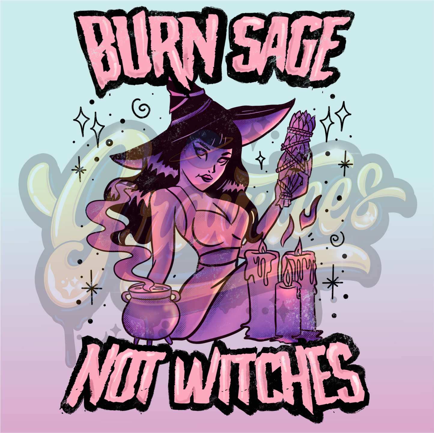 Burn Sage Not Witches PNG, Witch Clipart for DTF or Shirt Printing, PNG Only!