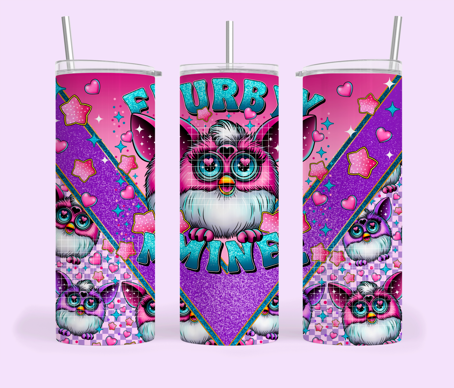 Furby Mine 20 oz. Tumbler Template Png, Furby Clipart, Trendy 90s Clipart for DTF or Shirt Printing, PNG Only!