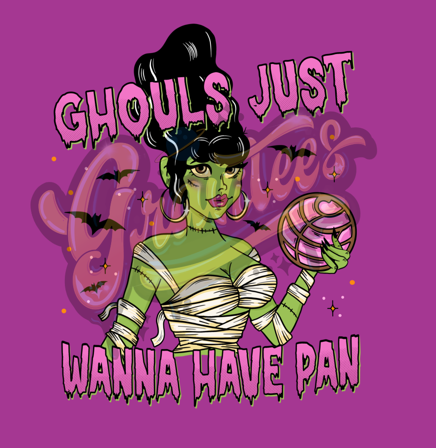 Ghouls Just Wanna Have Pan PNG, Pan Dulce Clipart, Concha Clipart, Hot Ghoul Clipart for DTF or Shirt Printing, PNG Only!