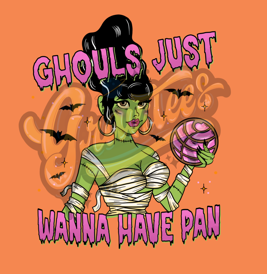 Ghouls Just Wanna Have Pan PNG, Pan Dulce Clipart, Concha Clipart, Hot Ghoul Clipart for DTF or Shirt Printing, PNG Only!