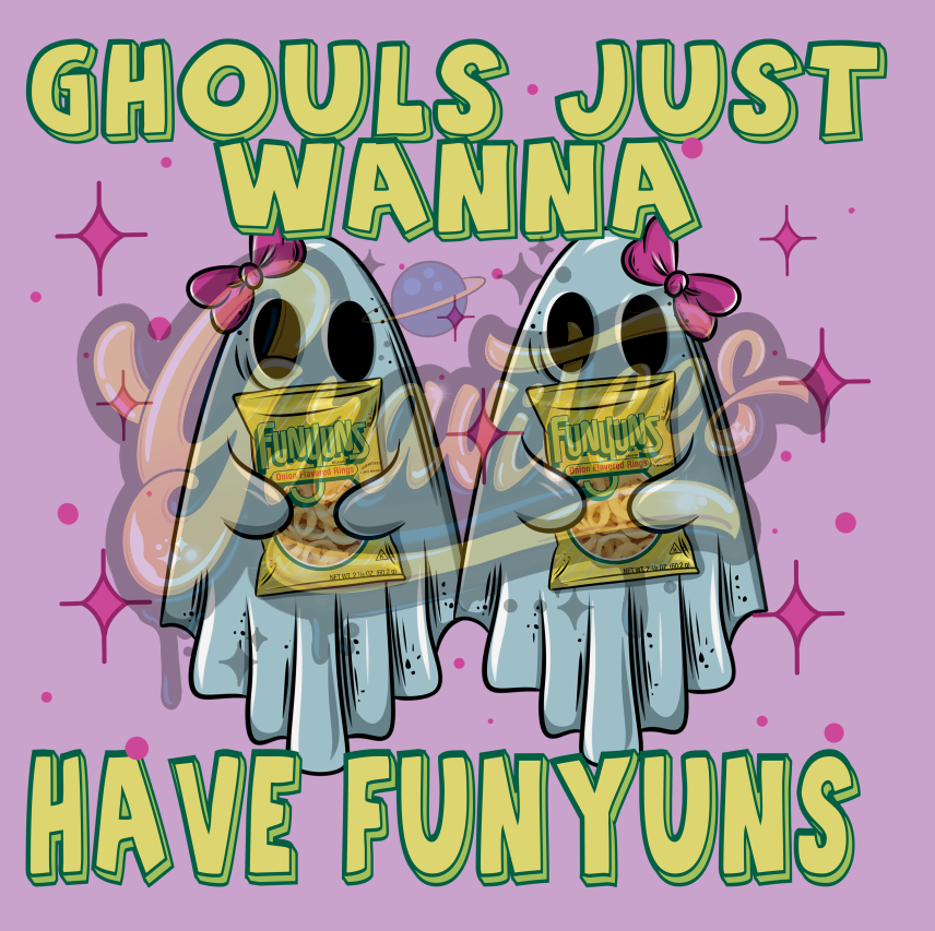 Ghouls Just Wanna Have Funyuns Png, Ghost Clipart, Funyuns Clipart, Ghost Food Clipart for DTF or Shirt Printing PNG Only!