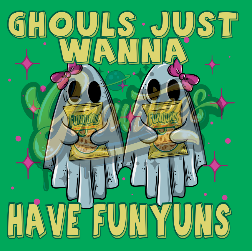 Ghouls Just Wanna Have Funyuns Png, Ghost Clipart, Funyuns Clipart, Ghost Food Clipart for DTF or Shirt Printing PNG Only!
