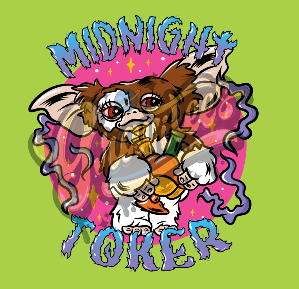 Gizmo Midnight Toker PNG, Clipart for DTF or Shirt Printing, Halloween Sublimation, PNG Only!