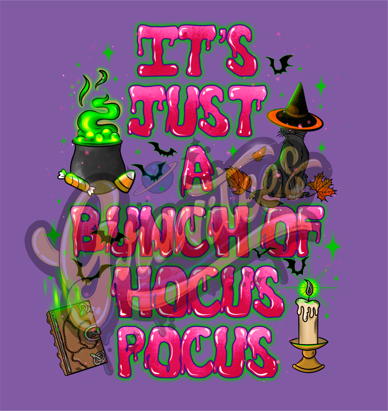 Hocus Pocus PNG, Spooky Clipart for DTF or Shirt Printing, Halloween Sublimation, PNG Only!