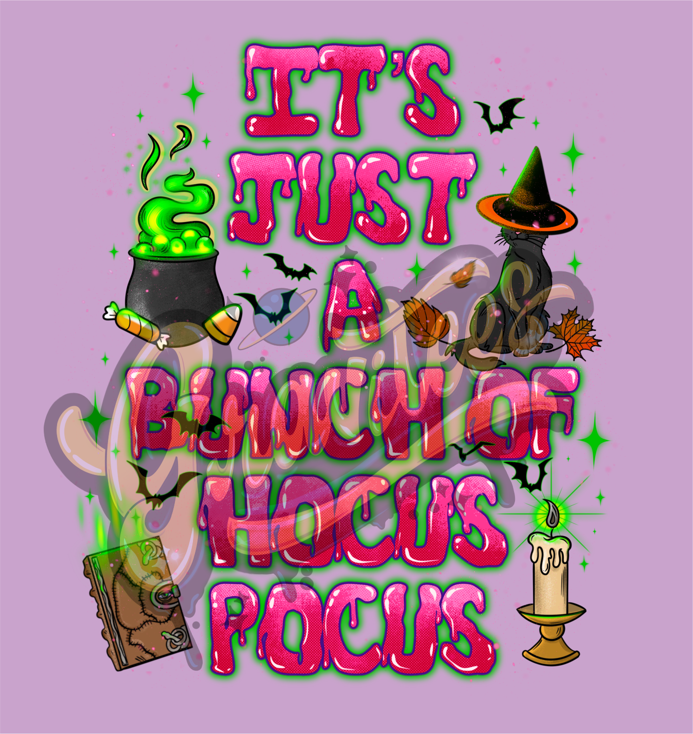 Hocus Pocus PNG, Spooky Clipart for DTF or Shirt Printing, Halloween Sublimation, PNG Only!