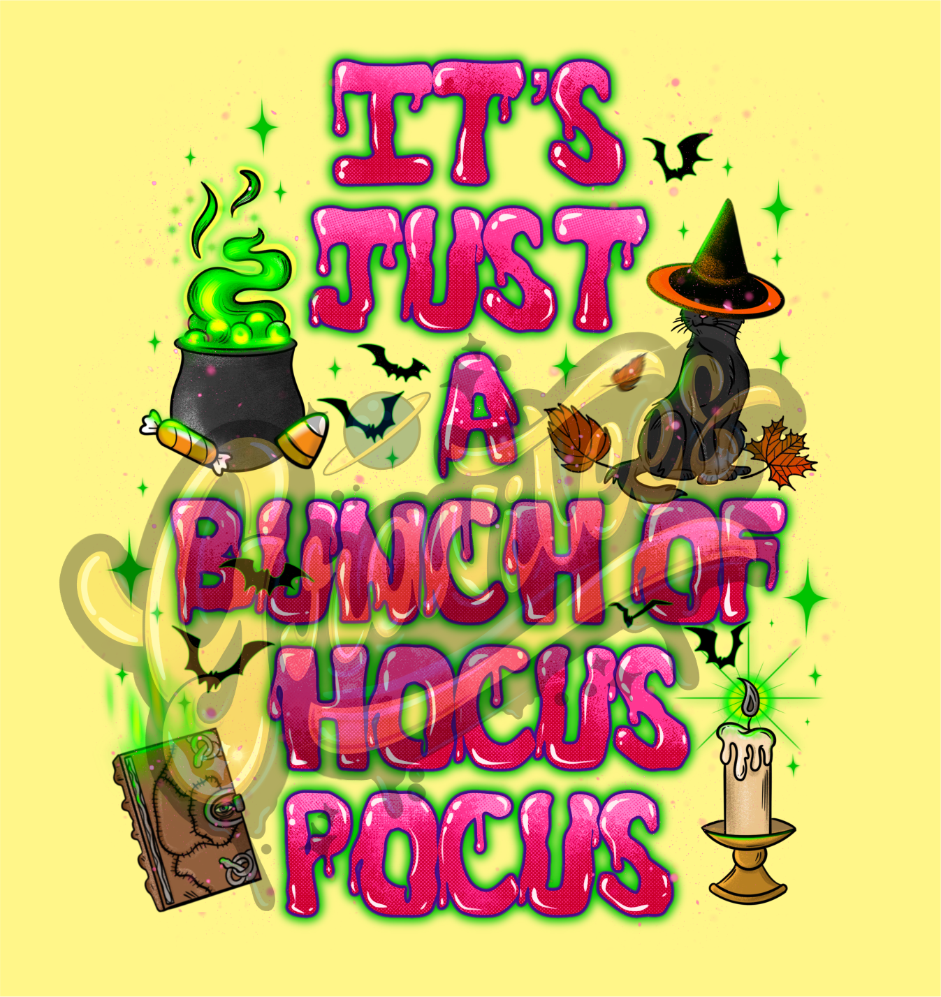 Hocus Pocus PNG, Spooky Clipart for DTF or Shirt Printing, Halloween Sublimation, PNG Only!