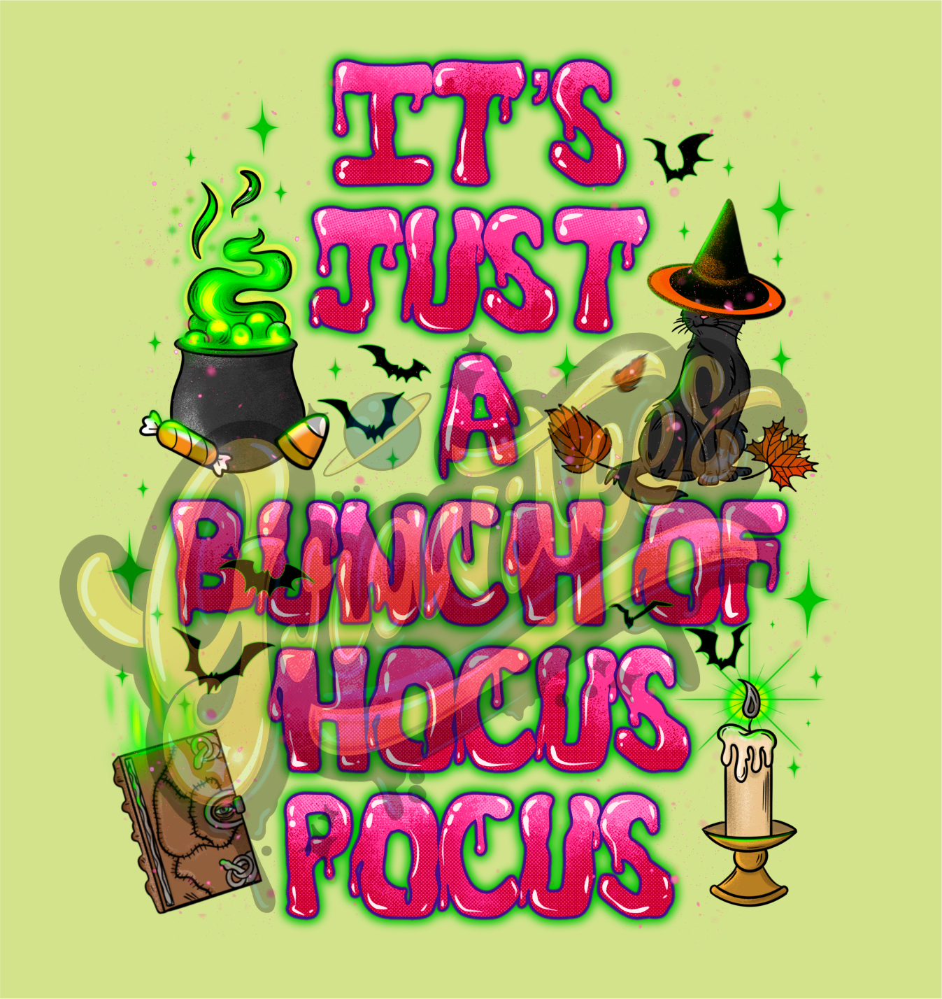 Hocus Pocus PNG, Spooky Clipart for DTF or Shirt Printing, Halloween Sublimation, PNG Only!