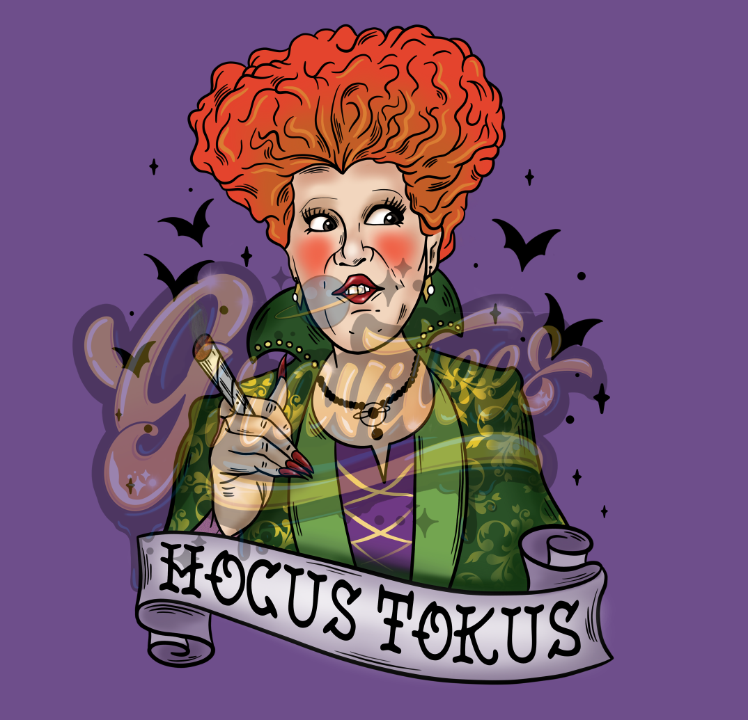 Hocus Tokus PNG, Hocus Pocus Clipart, Halloween Weed Clipart, Pot Clipart, for DTF or Shirt Printing, Halloween Sublimation, PNG Only!