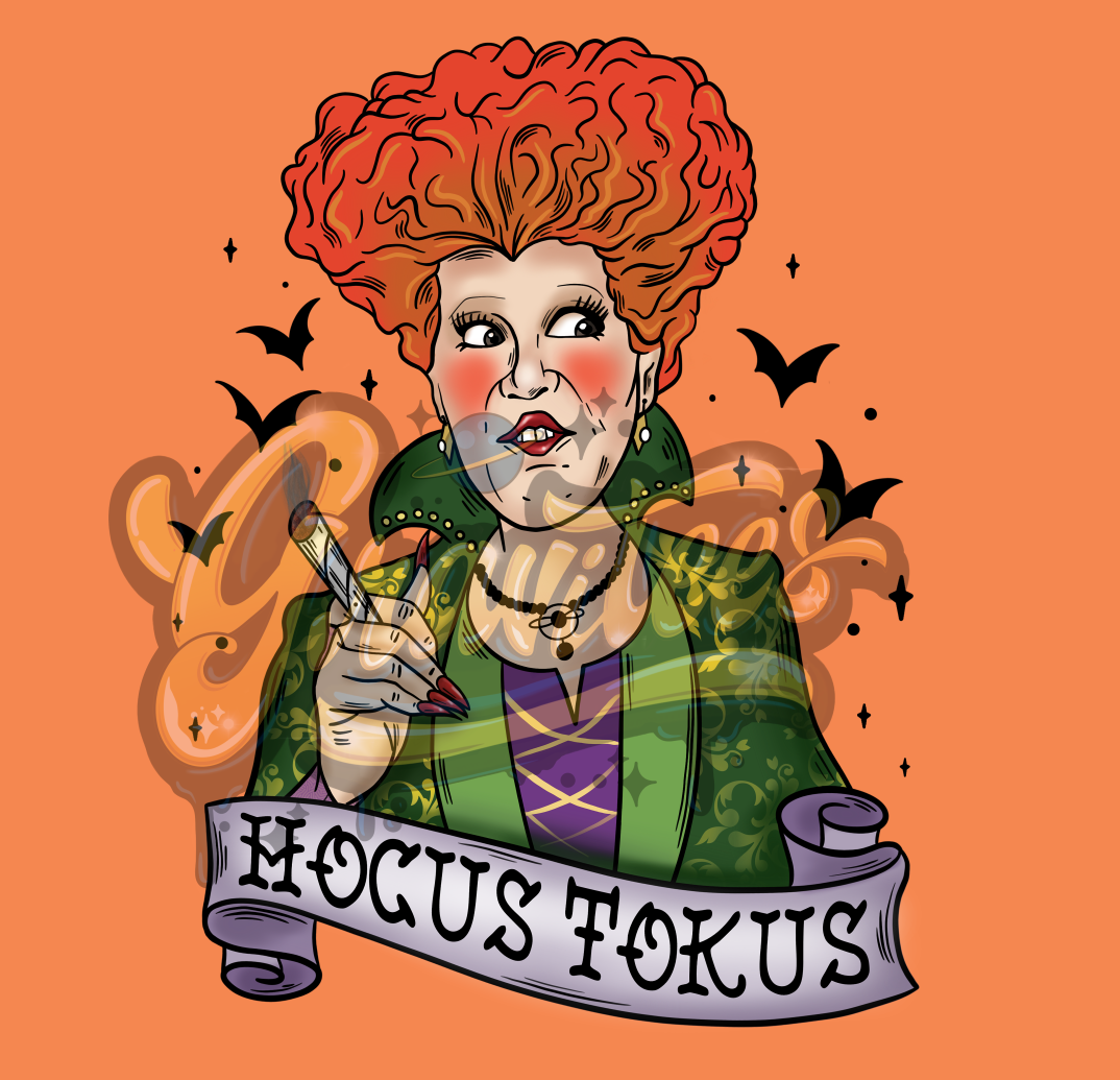 Hocus Tokus PNG, Hocus Pocus Clipart, Halloween Weed Clipart, Pot Clipart, for DTF or Shirt Printing, Halloween Sublimation, PNG Only!