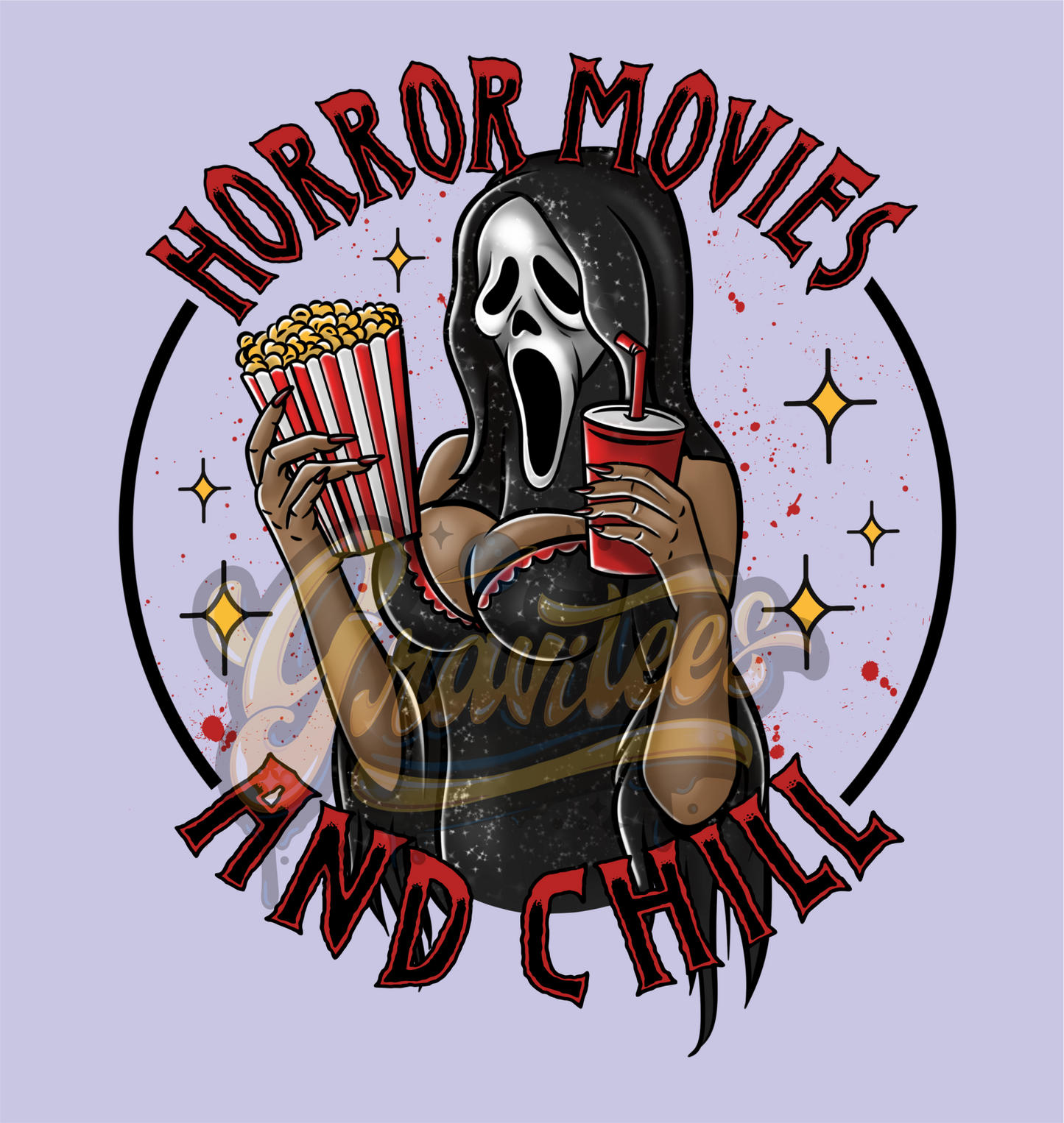 Horror Movies and Chill Clipart, Medium Skin Tone, Horror Clipart, Clipart, Scream Clipart for DTF or Shirt Printing, PNG Only!