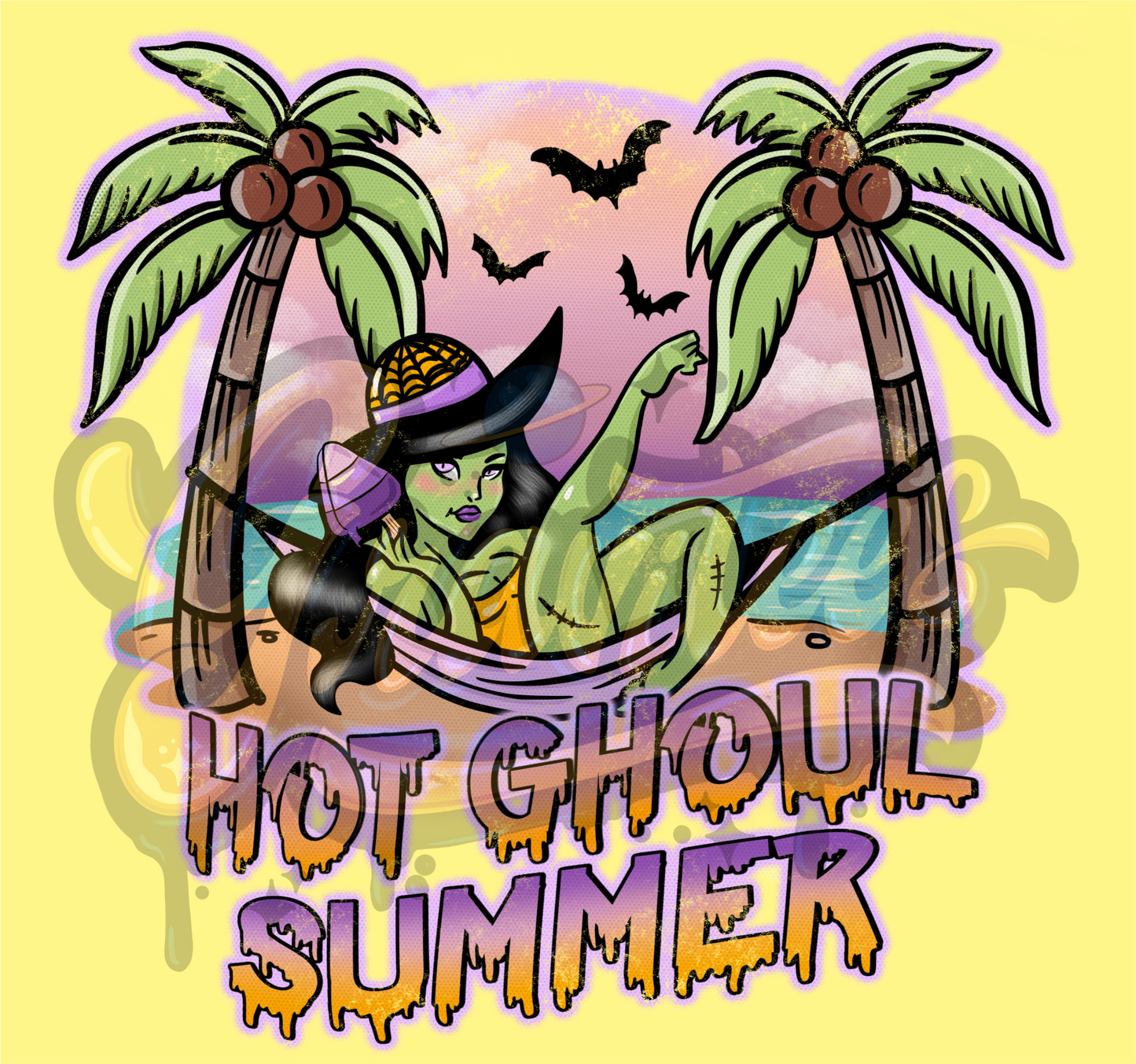 Hot Ghoul Summer PNG, Spooky Summer Clipart for DTF or Shirt Printing, PNG Only!