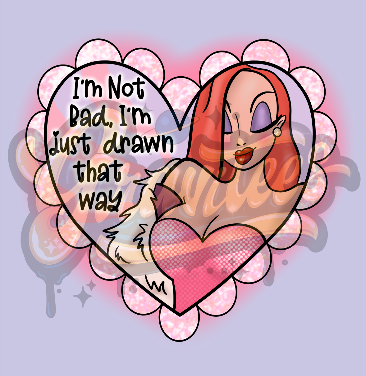 I'm not bad PNG, Rabbit Clipart, Girl Cartoon Clipart for DTF or Shirt Printing, PNG Only!