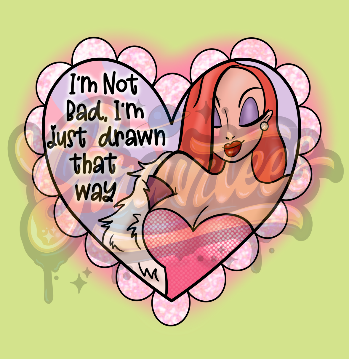 I'm not bad PNG, Rabbit Clipart, Girl Cartoon Clipart for DTF or Shirt Printing, PNG Only!