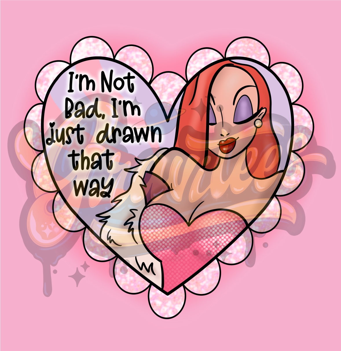 I'm not bad PNG, Rabbit Clipart, Girl Cartoon Clipart for DTF or Shirt Printing, PNG Only!