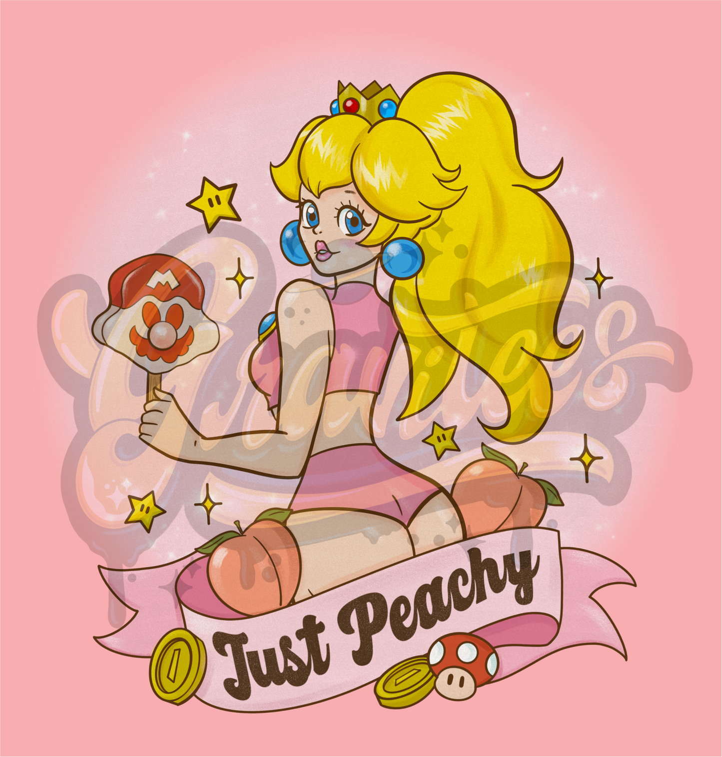 Just Peachy PNG, Gamer Clipart, Princess Clipart for DTF or Shirt Printing, PNG Only!