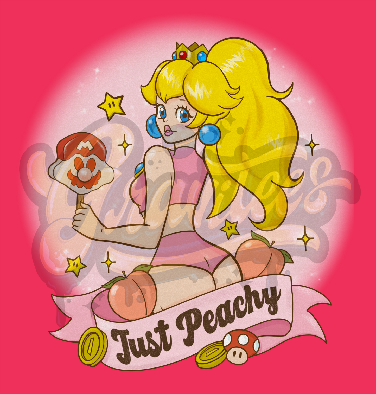Just Peachy PNG, Gamer Clipart, Princess Clipart for DTF or Shirt Printing, PNG Only!