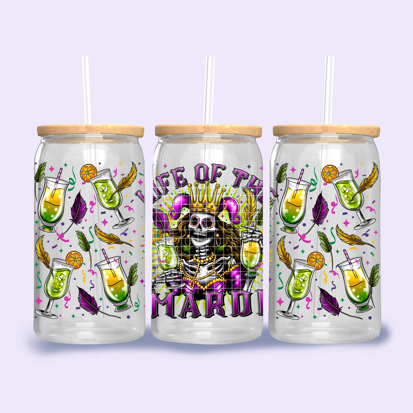 Life Of The Mardi Libbey Template Design Png, Mardi Gras Clipart, Trendy Drinking Clipart, Clipart for DTF or Shirt Printing, PNG Only!